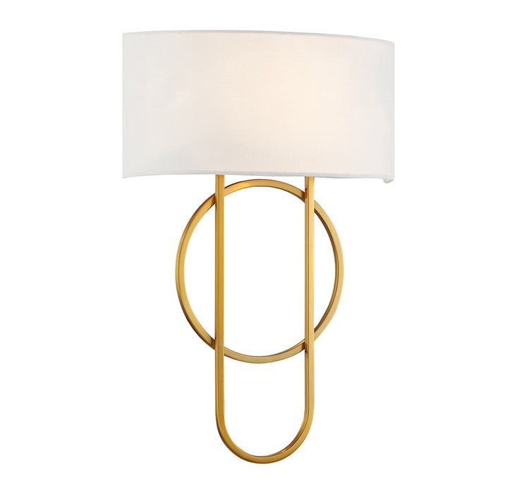 Savoy House 9-4800-2-322 Two Light Wall Sconce, Warm Brass