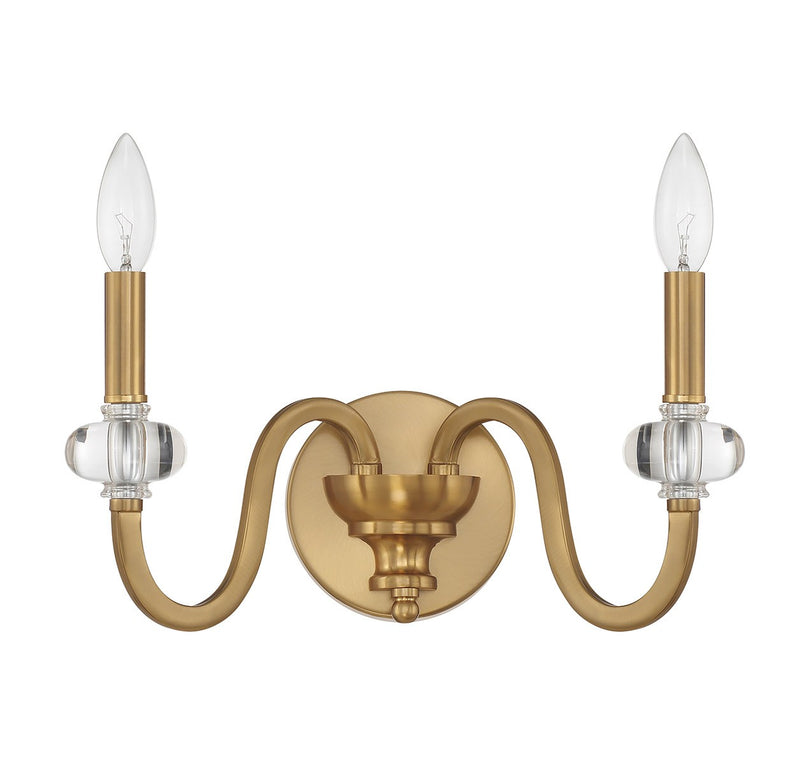 Savoy House 9-5800-2-322 Two Light Wall Sconce, Warm Brass