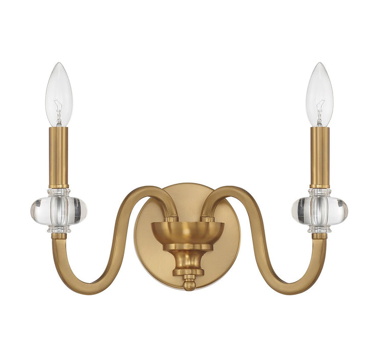 Savoy House 9-5800-2-322 Two Light Wall Sconce, Warm Brass