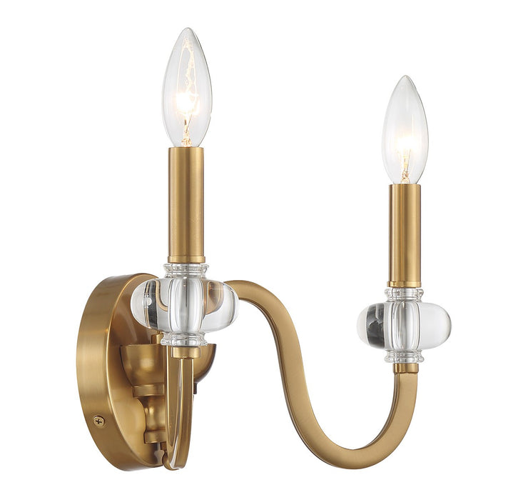Savoy House 9-5800-2-322 Two Light Wall Sconce, Warm Brass