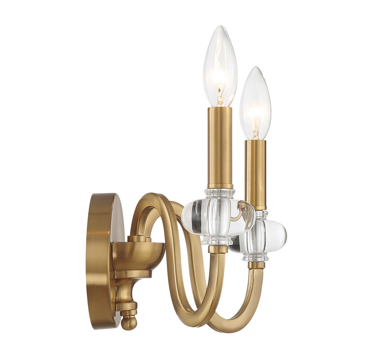 Savoy House 9-5800-2-322 Two Light Wall Sconce, Warm Brass