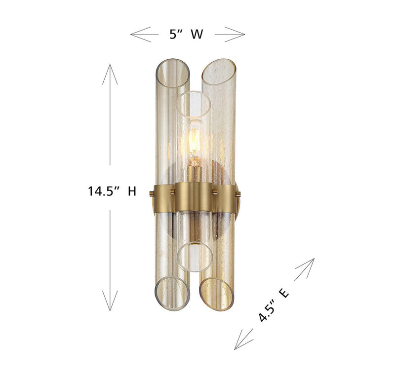 Savoy House 9-9104-1-322 One Light Wall Sconce, Warm Brass