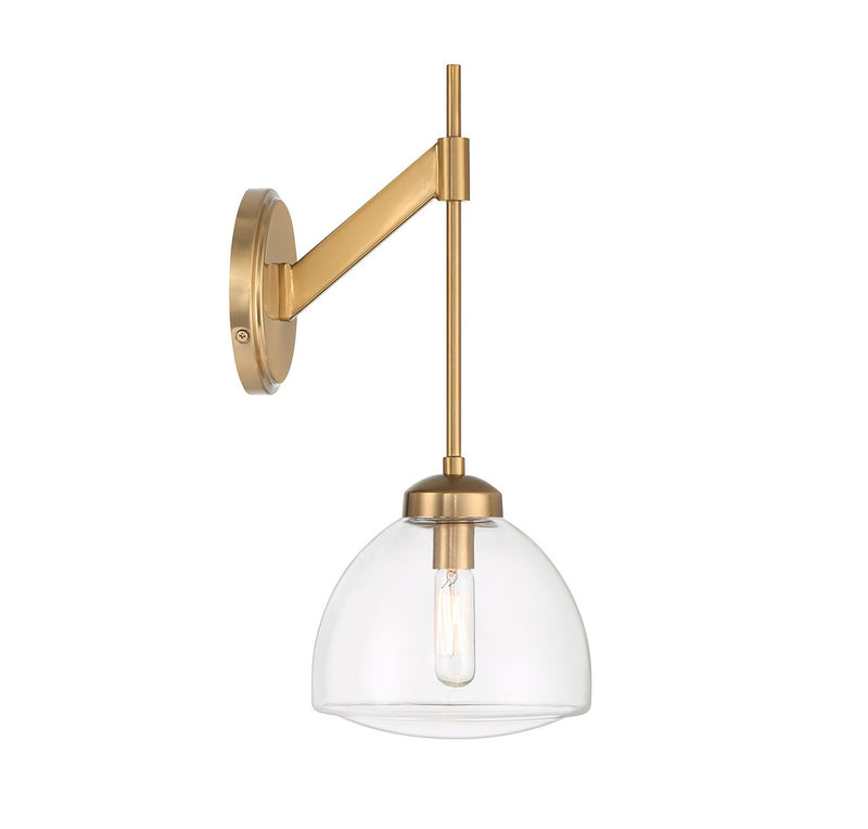 Savoy House 9-9840-1-322 One Light Wall Sconce, Warm Brass