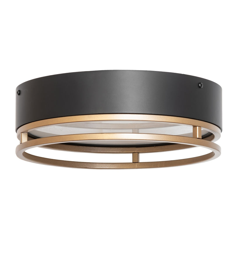 Meyda Tiffany 235253 LED Flushmount, Matte Black & Gold Metallic