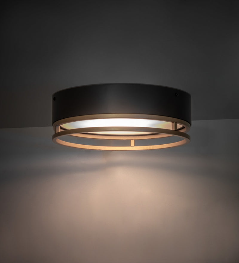 Meyda Tiffany 235253 LED Flushmount, Matte Black & Gold Metallic