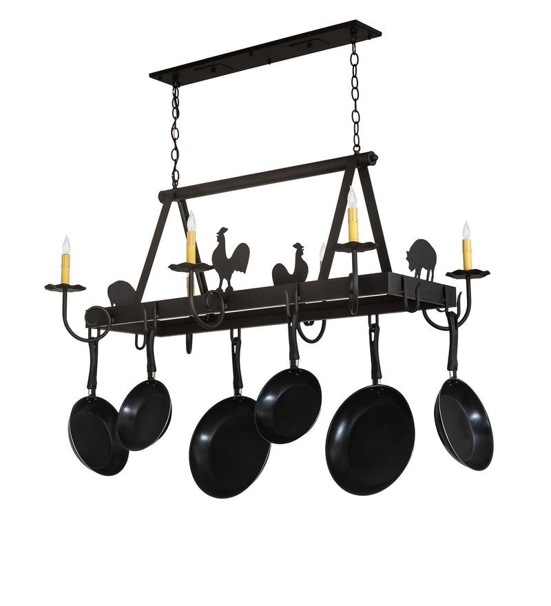 Meyda Tiffany 272237 Six Light Pot Rack, Oil Rubbed Bronze