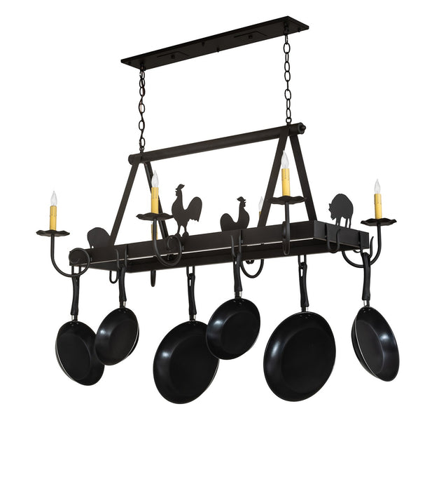 Meyda Tiffany 272237 Six Light Pot Rack, Oil Rubbed Bronze