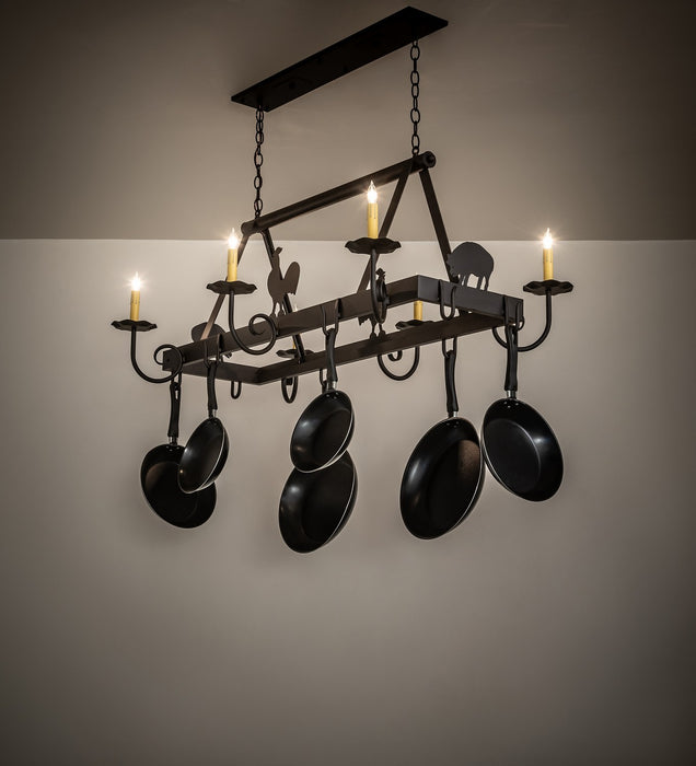 Meyda Tiffany 272237 Six Light Pot Rack, Oil Rubbed Bronze