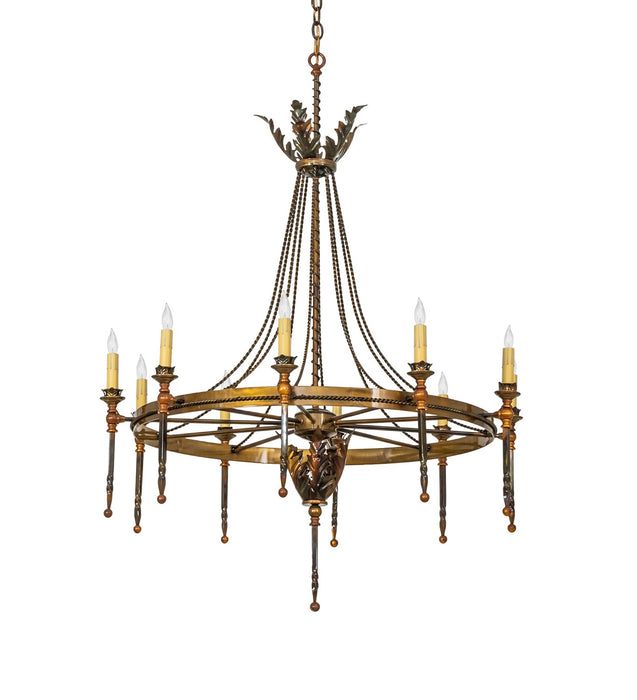 Meyda Tiffany 273134 Ten Light Chandelier, Lt Burnished Transparent Gold