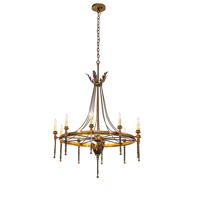 Meyda Tiffany 273134 Ten Light Chandelier, Lt Burnished Transparent Gold