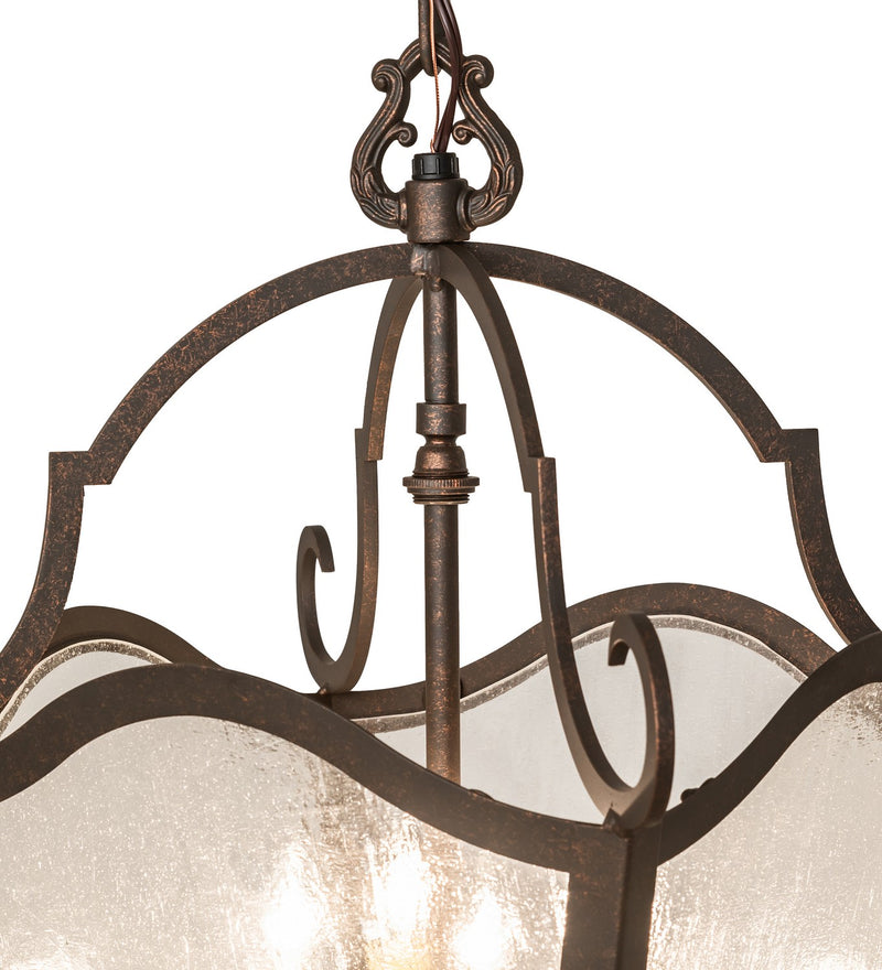 Meyda Tiffany 273238 Four Light Pendant, Gilded Tobacco