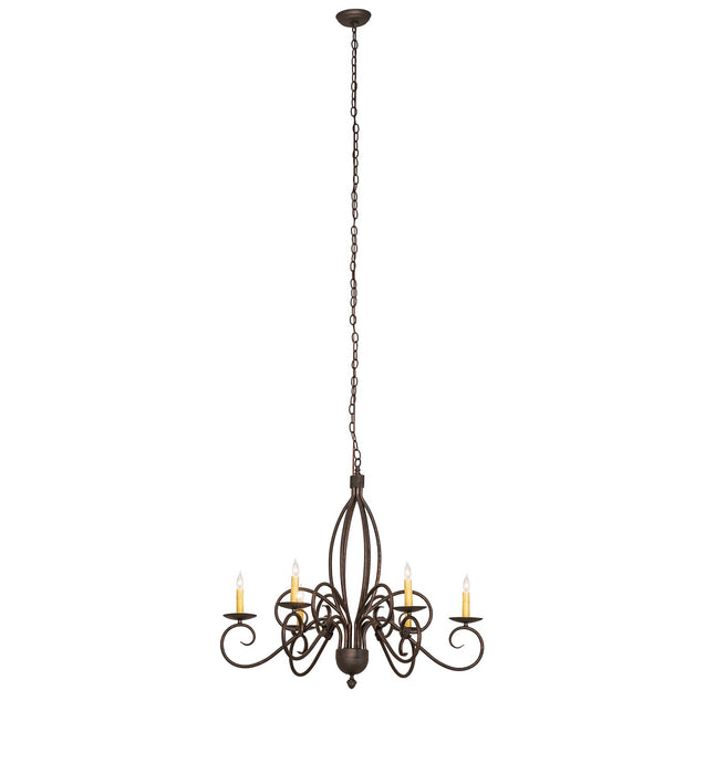 Meyda Tiffany 273531 Six Light Chandelier, Gilded Tobacco