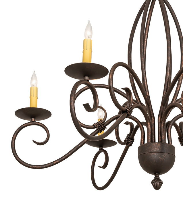 Meyda Tiffany 273531 Six Light Chandelier, Gilded Tobacco