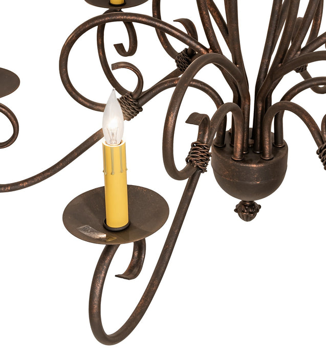 Meyda Tiffany 273531 Six Light Chandelier, Gilded Tobacco