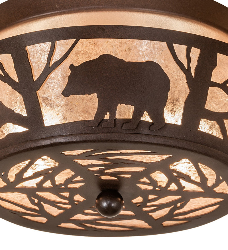 Meyda Tiffany 274849 Two Light Flushmount, Cafe Noir