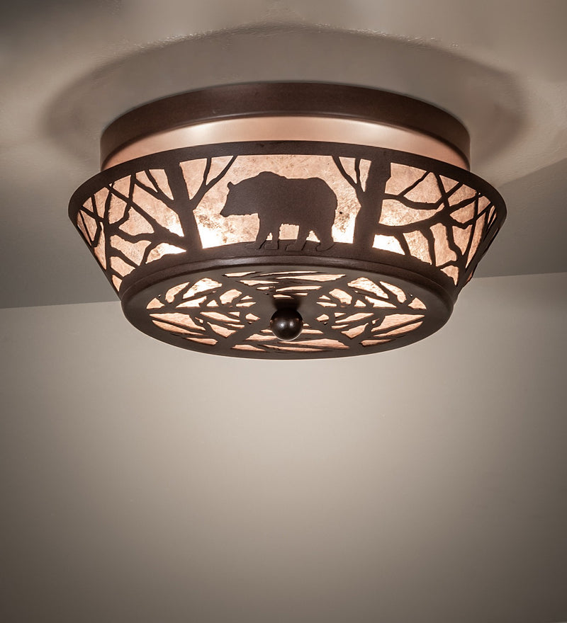 Meyda Tiffany 274849 Two Light Flushmount, Cafe Noir