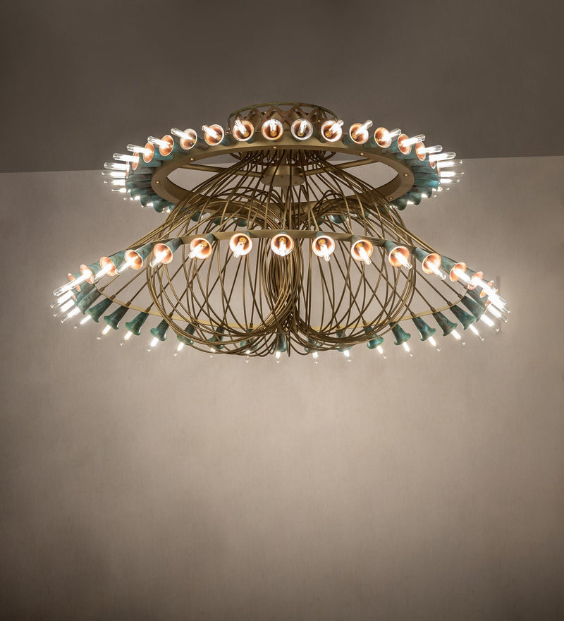 Meyda Tiffany 274892 LED Chandelier, Brushed Brass/Goldtastic