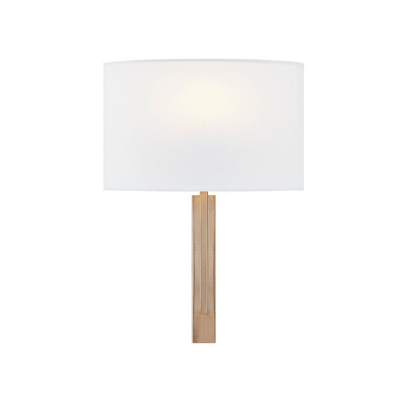 Justice Designs FAB-4332-WHTE-BRSS One Light Wall Sconce, Brushed Brass