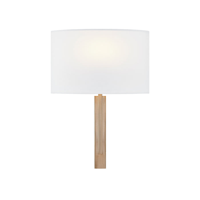 Justice Designs FAB-4332-WHTE-BRSS One Light Wall Sconce, Brushed Brass