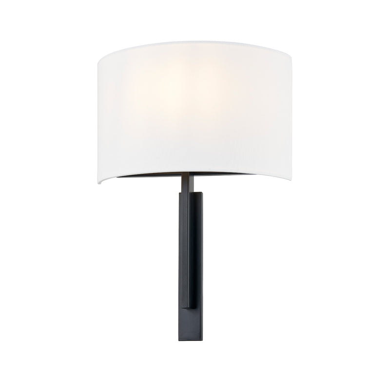 Justice Designs FAB-4332-WHTE-MBLK One Light Wall Sconce, Matte Black