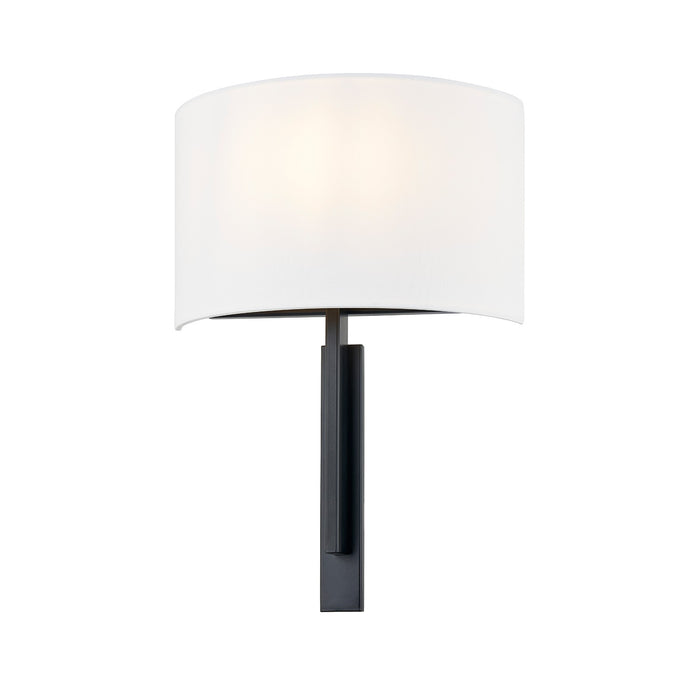 Justice Designs FAB-4332-WHTE-MBLK One Light Wall Sconce, Matte Black