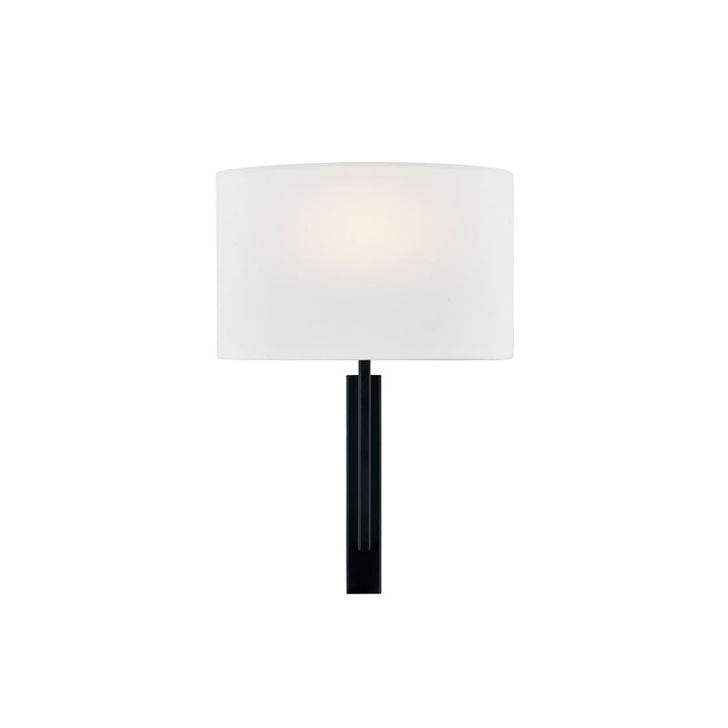 Justice Designs FAB-4332-WHTE-MBLK One Light Wall Sconce, Matte Black