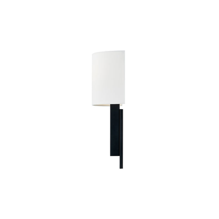 Justice Designs FAB-4332-WHTE-MBLK One Light Wall Sconce, Matte Black