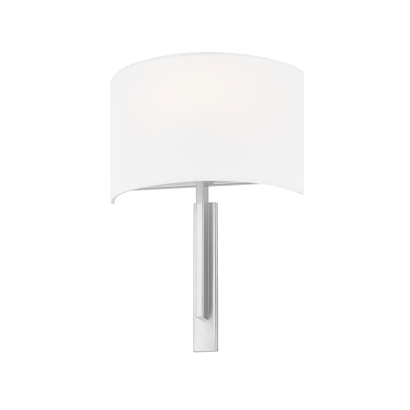 Justice Designs FAB-4332-WHTE-NCKL One Light Wall Sconce, Brushed Nickel