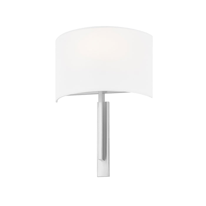 Justice Designs FAB-4332-WHTE-NCKL One Light Wall Sconce, Brushed Nickel