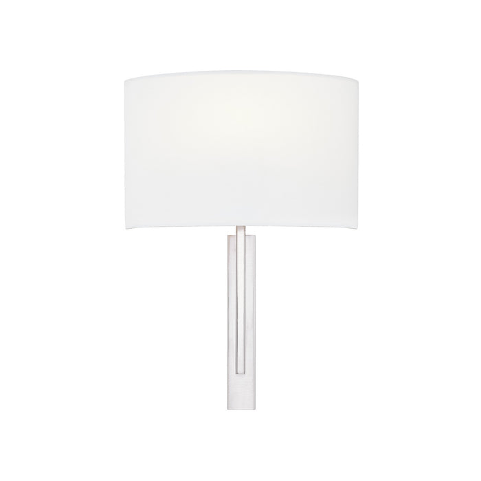 Justice Designs FAB-4332-WHTE-NCKL One Light Wall Sconce, Brushed Nickel