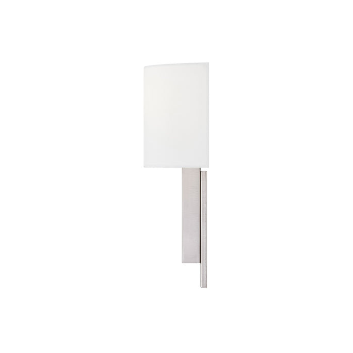 Justice Designs FAB-4332-WHTE-NCKL One Light Wall Sconce, Brushed Nickel