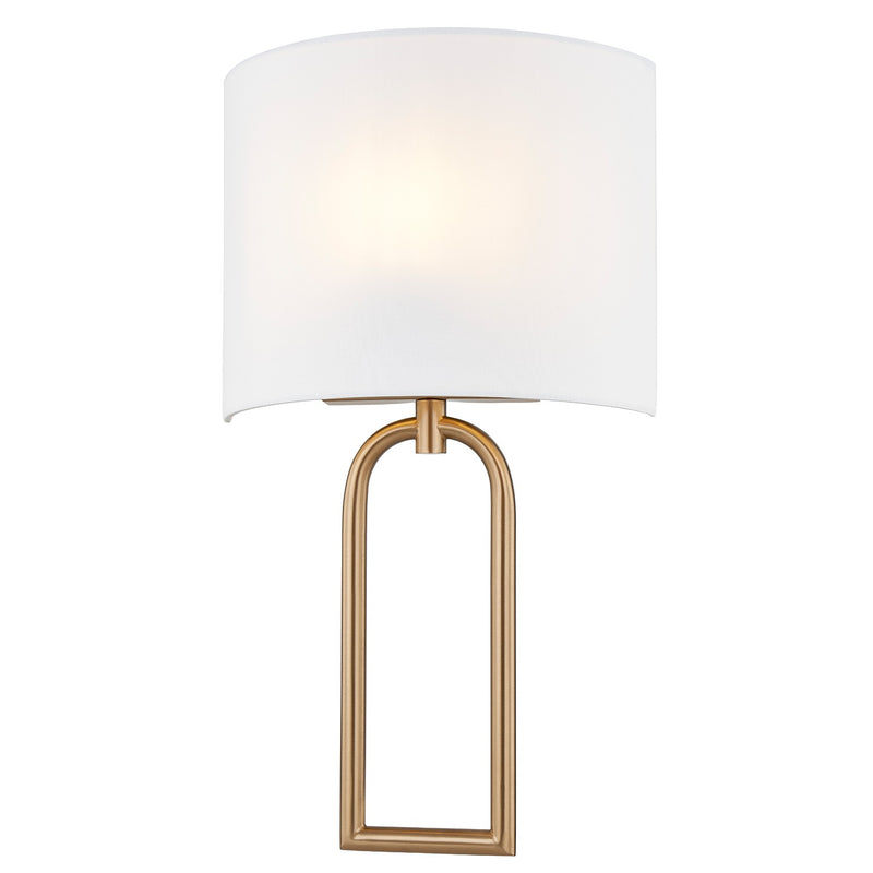 Justice Designs FAB-4333-WHTE-BRSS One Light Wall Sconce, Matte Black