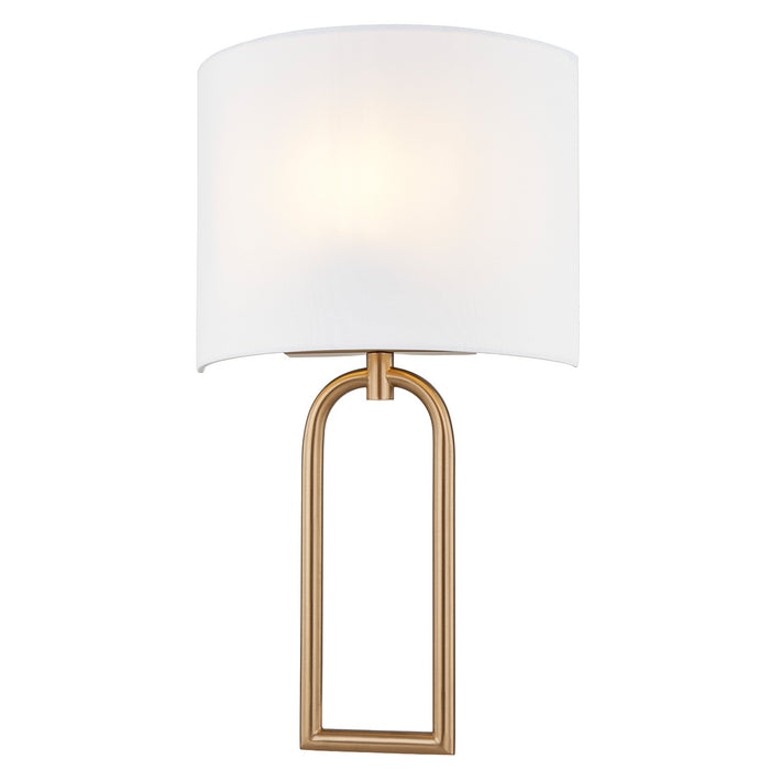 Justice Designs FAB-4333-WHTE-BRSS One Light Wall Sconce, Matte Black