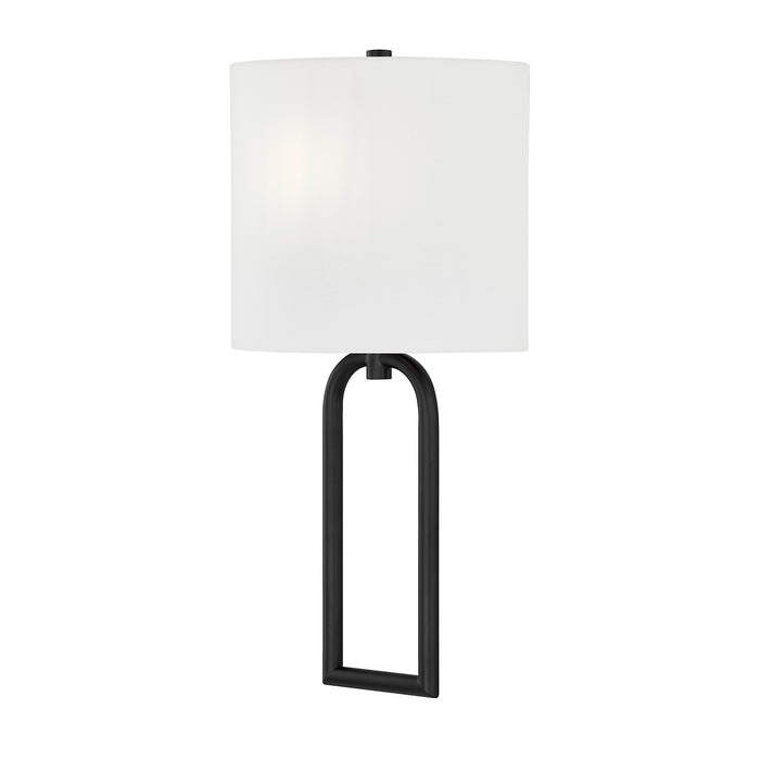 Justice Designs FAB-4333-WHTE-MBLK One Light Wall Sconce, Brushed Brass