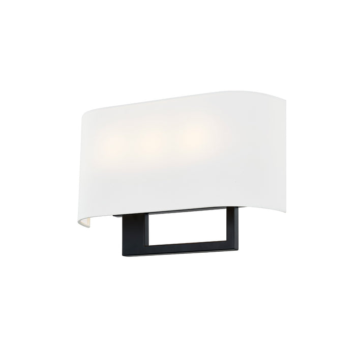 Justice Designs FAB-4334-WHTE-MBLK Three Light Wall Sconce, Brushed Brass