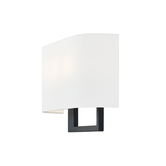 Justice Designs FAB-4334-WHTE-MBLK Three Light Wall Sconce, Brushed Brass
