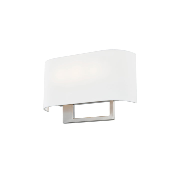 Justice Designs FAB-4334-WHTE-NCKL Three Light Wall Sconce, Brushed Nickel