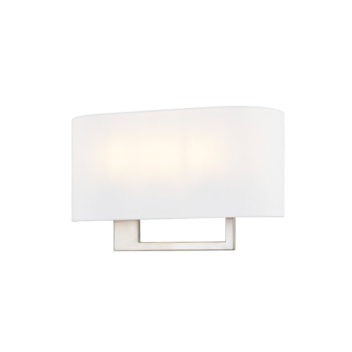 Justice Designs FAB-4334-WHTE-NCKL Three Light Wall Sconce, Brushed Nickel