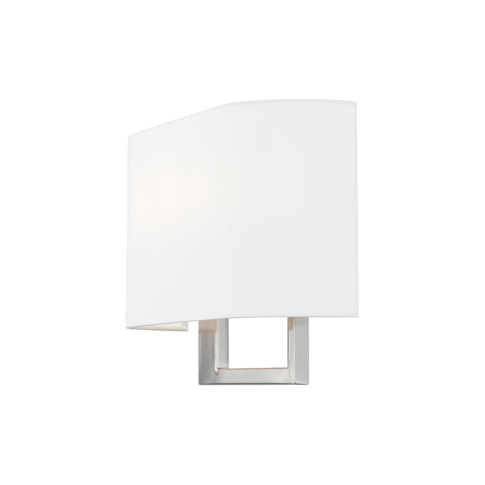 Justice Designs FAB-4334-WHTE-NCKL Three Light Wall Sconce, Brushed Nickel