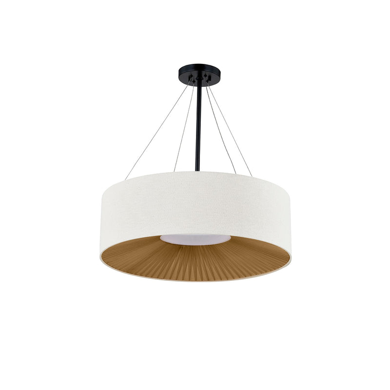 Justice Designs FAB-9572-CREM-MBLK Six Light Pendant, Matte Black