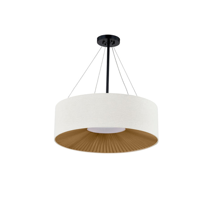 Justice Designs FAB-9572-CREM-MBLK Six Light Pendant, Matte Black