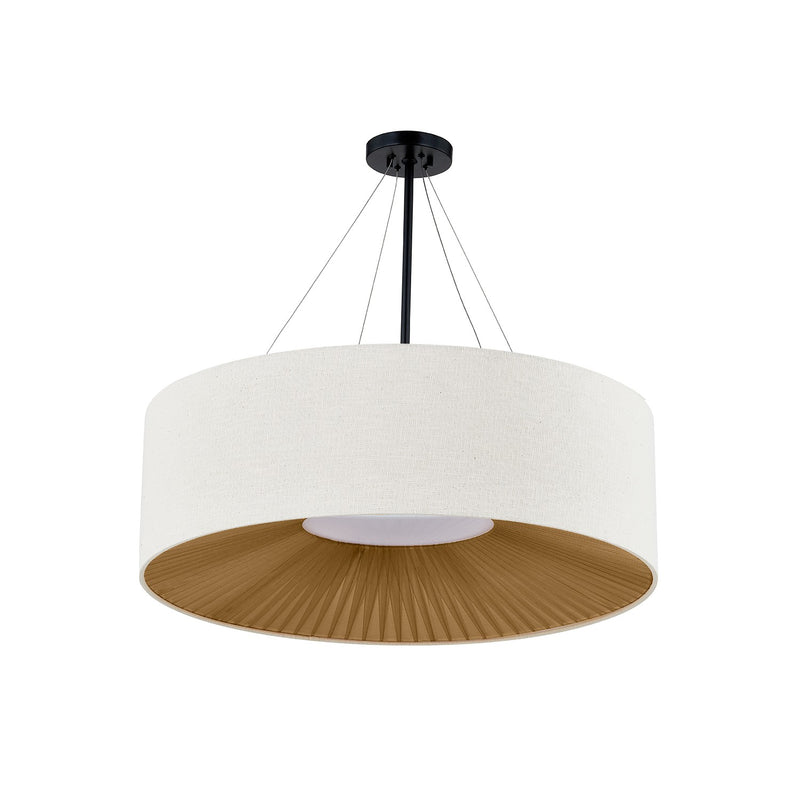 Justice Designs FAB-9577-CREM-MBLK Eight Light Pendant, Matte Black