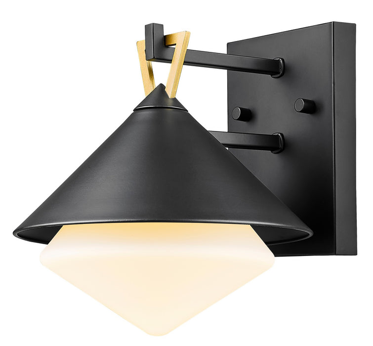 Acclaim Lighting 1044BK One Light Outdoor Wall Lantern, Matte Black with Gold