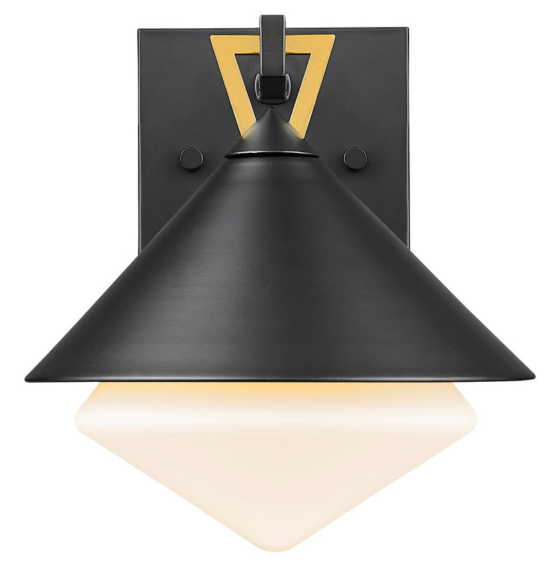 Acclaim Lighting 1044BK One Light Outdoor Wall Lantern, Matte Black with Gold