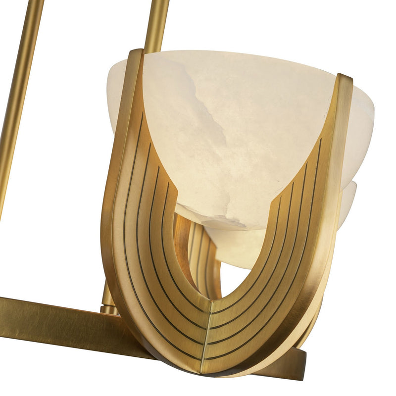 Alora CH362423VBAR-UNV LED Chandelier, Vintage Brass/Alabaster