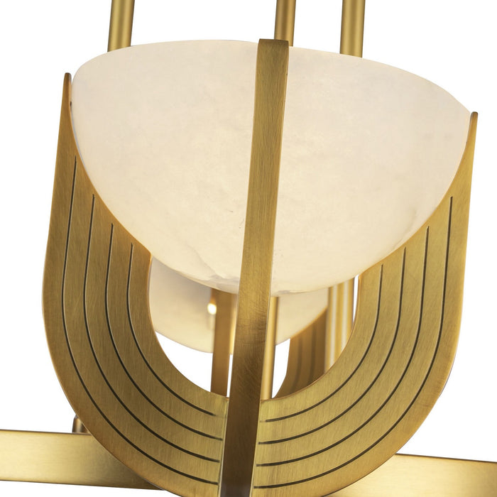 Alora CH362423VBAR-UNV LED Chandelier, Vintage Brass/Alabaster