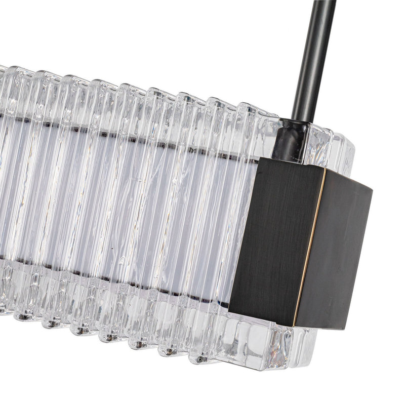 Alora LP374247UBCR-UNV LED Linear Pendant, Urban Bronze/Ribbed Glass