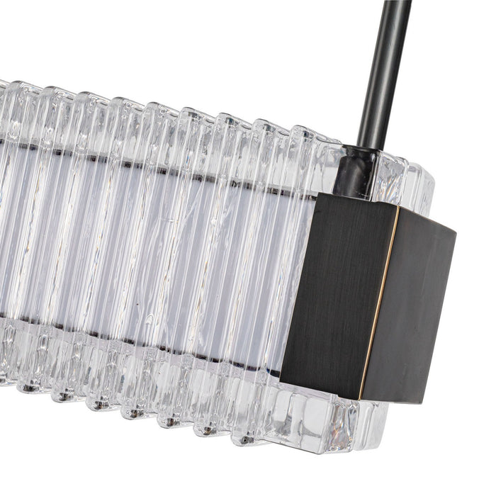 Alora LP374247UBCR-UNV LED Linear Pendant, Urban Bronze/Ribbed Glass
