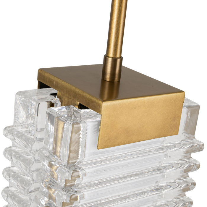 Alora PD374316VBCR-UNV LED Pendant, Vintage Brass/Ribbed Glass