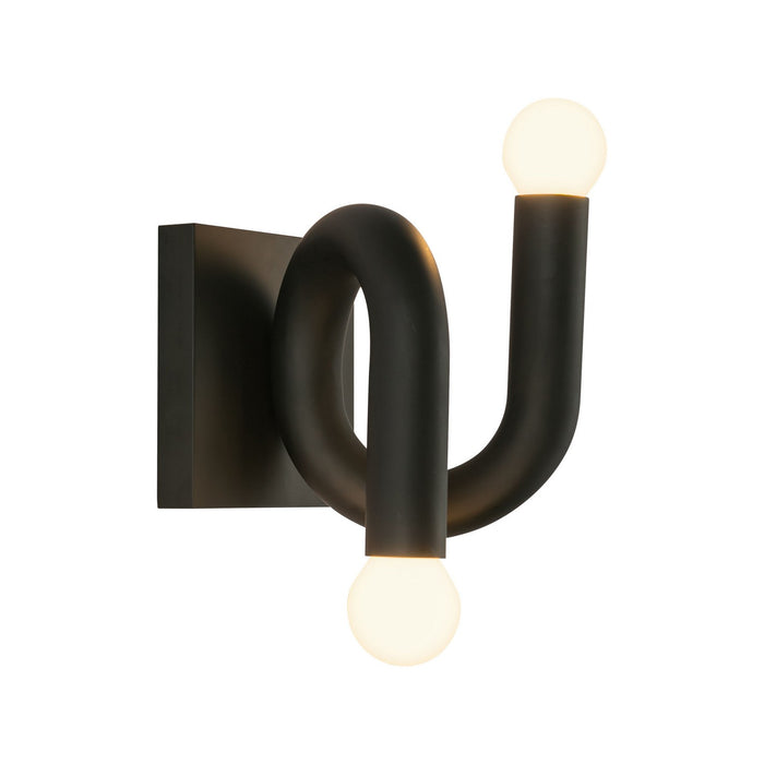 Alora WV420206MB Two Light Wall Vanity, Matte Black